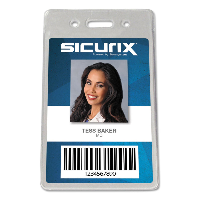 SICURIX Sicurix Proximity Badge Holder, Vertical, 2 1/2w x 4 1/2h, Clear, 50/Pack