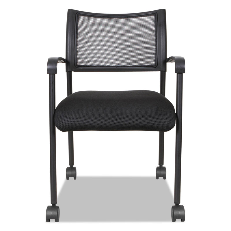 Alera Eikon Series Stacking Mesh Guest Chair, Supports Up to 275 lb, Black, 2/Carton