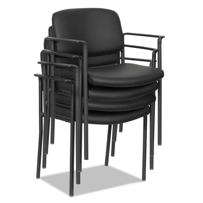 Alera Sorrento Series Ultra-Cushioned Stacking Guest Chair, Supports Up to 275 lb, Black, 2/Carton