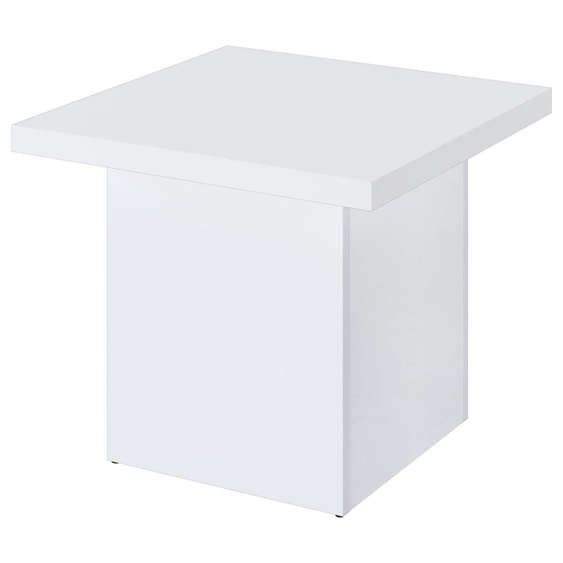 Devar 3-piece Square Coffee End Table Set White High Gloss