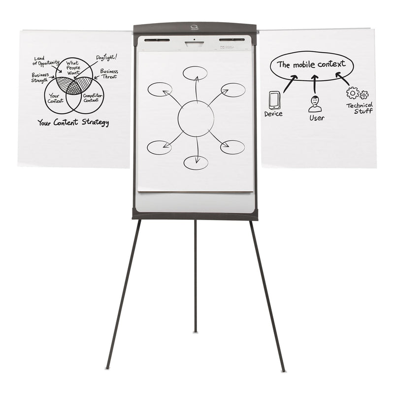 Quartet Magnetic Dry Erase Easel, 27 x 35, White Surface, Graphite Frame