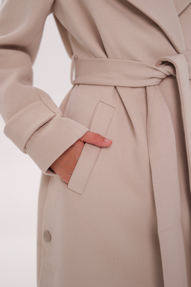 Camille Cashmere Blend Coat in Beige