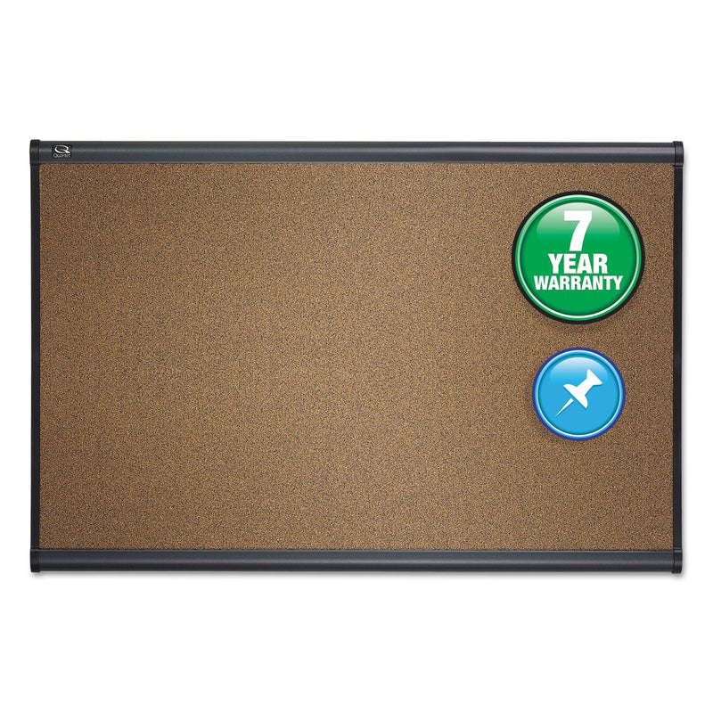 Quartet Prestige Bulletin Board, Brown Graphite-Blend Surface, 36 x 24, Aluminum Frame
