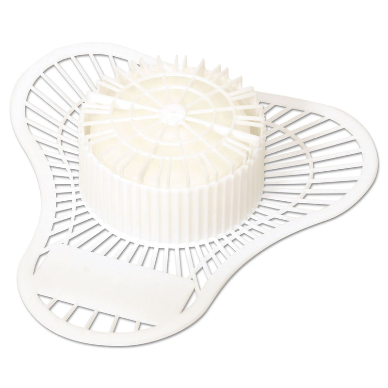 Big D Industries Dyna-Screen Urinal Screen with Block, Camphor Scent, 0.4 lb, White, 6/Carton