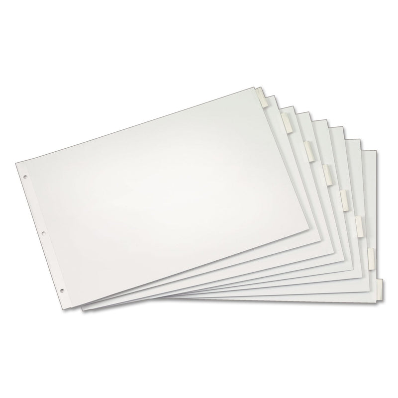Cardinal Paper Insertable Dividers, 8-Tab, 11 x 17, White, Clear Tabs, 1 Set