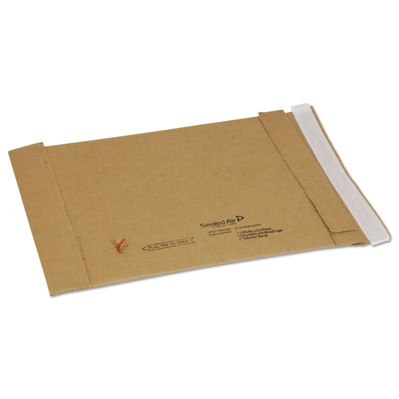 Sealed Air Jiffy Padded Mailer, #1, Paper Padding, Self-Adhesive Closure, 7.25 x 12, Natural Kraft, 100/Carton