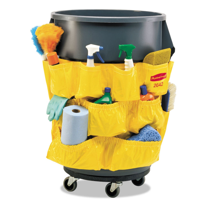 Rubbermaid Brute Caddy Bag, 12 Compartments, Yellow