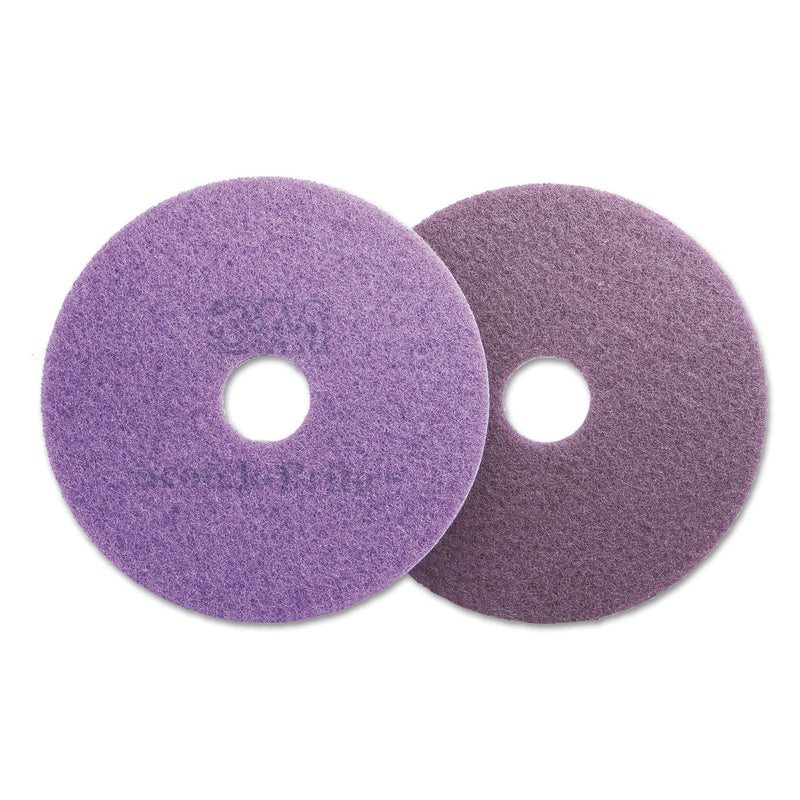 Scotch-Brite Diamond Floor Pads, 16" Diameter, Purple, 5/Carton