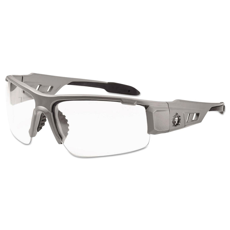 ergodyne Skullerz Dagr Safety Glasses, Matte Gray Frame/Clear Lens, Nylon/Polycarb