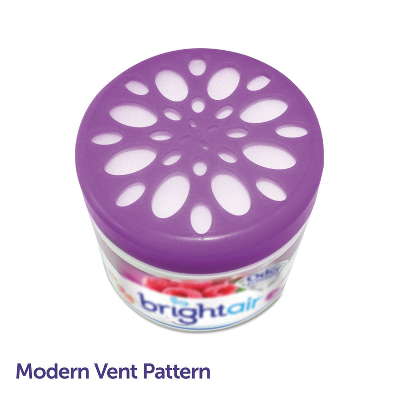 BRIGHT Air Super Odor Eliminator, Wild Raspberry and Pomegranate, 14 oz Jar, 6/Carton