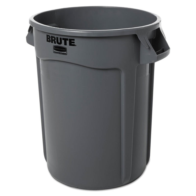 Rubbermaid Round Brute Container, Plastic, 32 gal, Gray