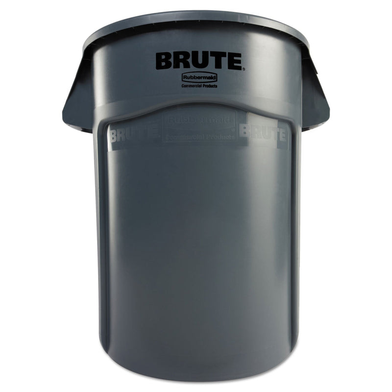 Rubbermaid Brute Vented Trash Receptacle, Round, 44 gal, Gray