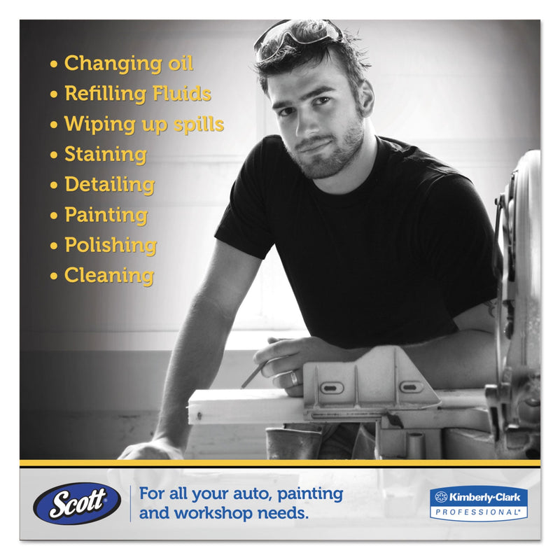 Scott Shop Towels, Standard Roll, 1-Ply, 9.4 x 11, Blue, 55/Roll, 12 Rolls/Carton