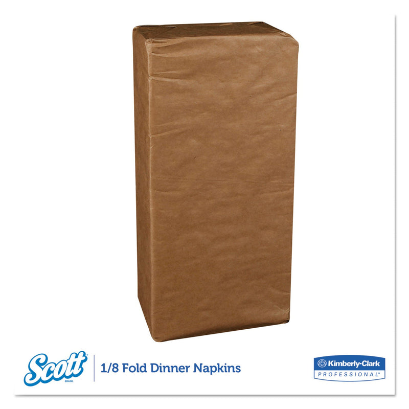 Scott 1/8-Fold Dinner Napkins, 2-Ply, 17 x 14 63/100, White, 300/Pack, 10 Packs/Carton