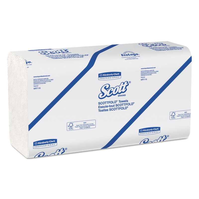Scott Pro Scottfold Towels, 9.4 x 12.4, White, 175 Towels/Pack, 25 Packs/Carton