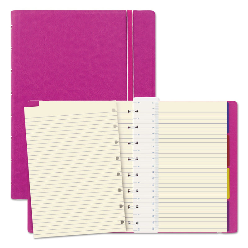 Filofax Notebook, 1 Subject, Medium/College Rule, Fuchsia Cover, 8.25 x 5.81, 112 Sheets