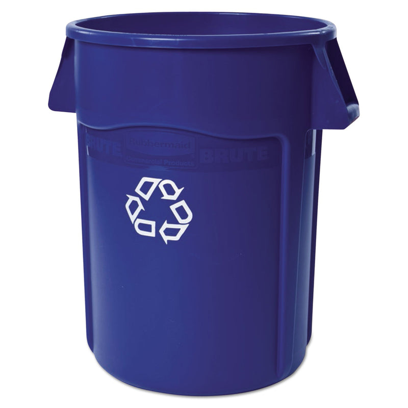 Rubbermaid Brute Recycling Container, Round, 44 gal, Blue