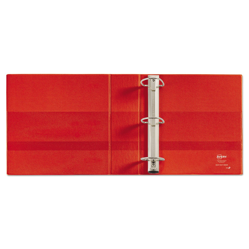 Avery Heavy-Duty View Binder with DuraHinge and Locking One Touch EZD Rings, 3 Rings, 3" Capacity, 11 x 8.5, Red