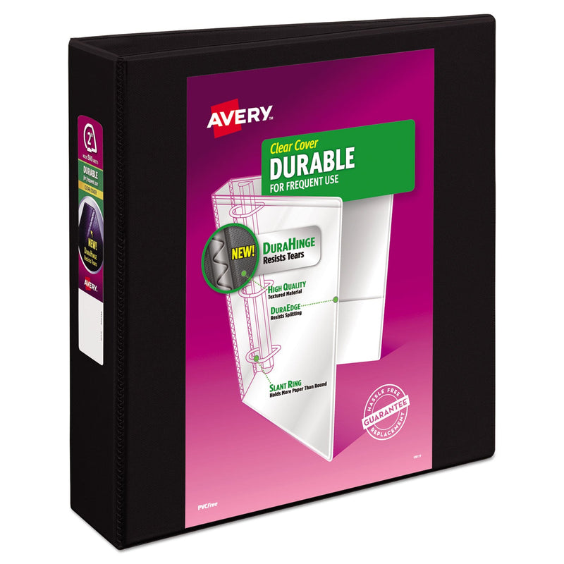 Avery Durable View Binder with DuraHinge and Slant Rings, 3 Rings, 2" Capacity, 11 x 8.5, Black