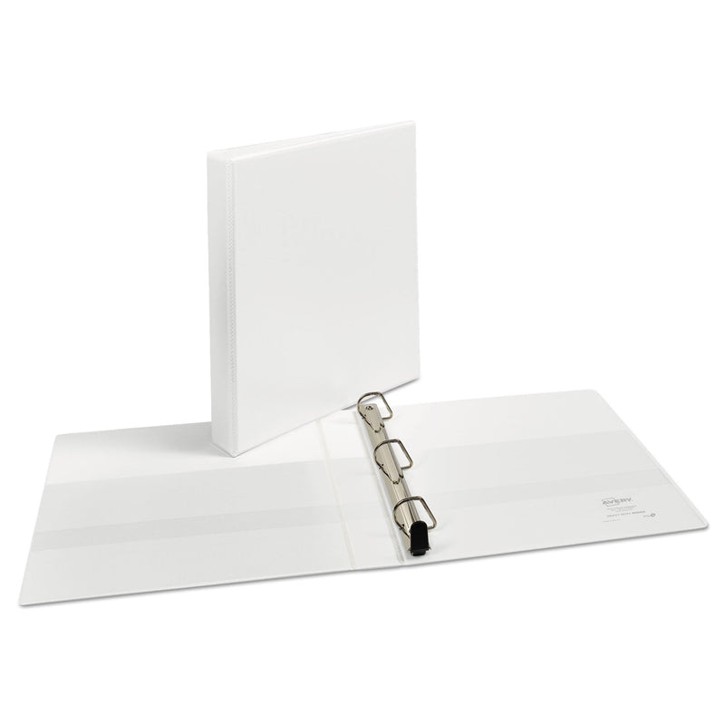Avery Heavy-Duty Non Stick View Binder with DuraHinge and Slant Rings, 3 Rings, 1" Capacity, 11 x 8.5, White, (5304)