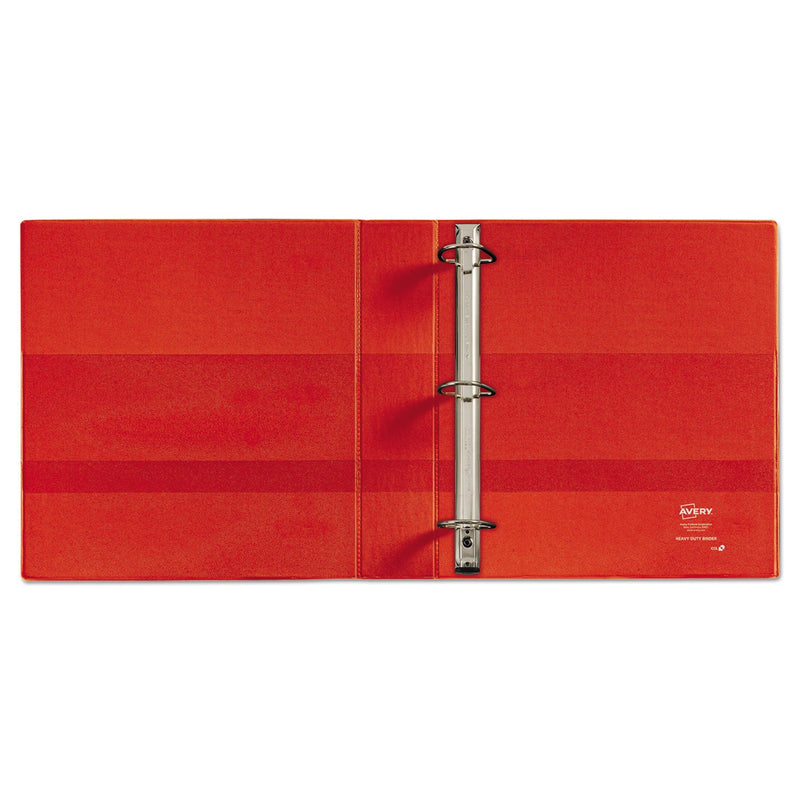 Avery Heavy-Duty Non-View Binder with DuraHinge and One Touch EZD Rings, 3 Rings, 1.5" Capacity, 11 x 8.5, Red