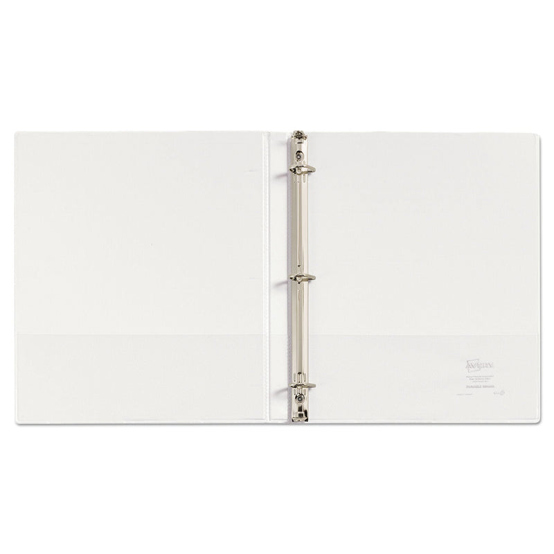 Avery Durable View Binder with DuraHinge and Slant Rings, 3 Rings, 0.5" Capacity, 11 x 8.5, White