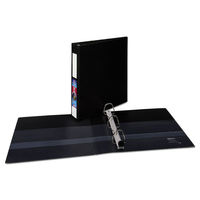Avery Heavy-Duty Non-View Binder with DuraHinge and One Touch EZD Rings, 3 Rings, 1.5" Capacity, 11 x 8.5, Black