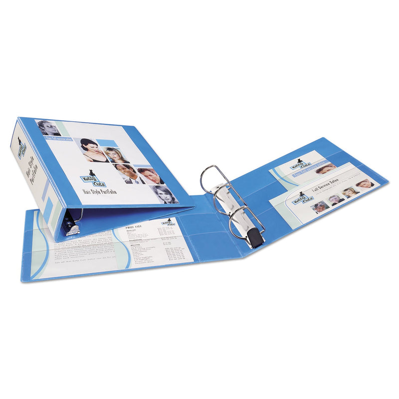 Avery Heavy-Duty Non Stick View Binder with DuraHinge and Slant Rings, 3 Rings, 3" Capacity, 11 x 8.5, Light Blue, (5601)