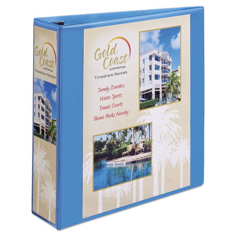 Avery Heavy-Duty Non Stick View Binder with DuraHinge and Slant Rings, 3 Rings, 2" Capacity, 11 x 8.5, Light Blue, (5501)