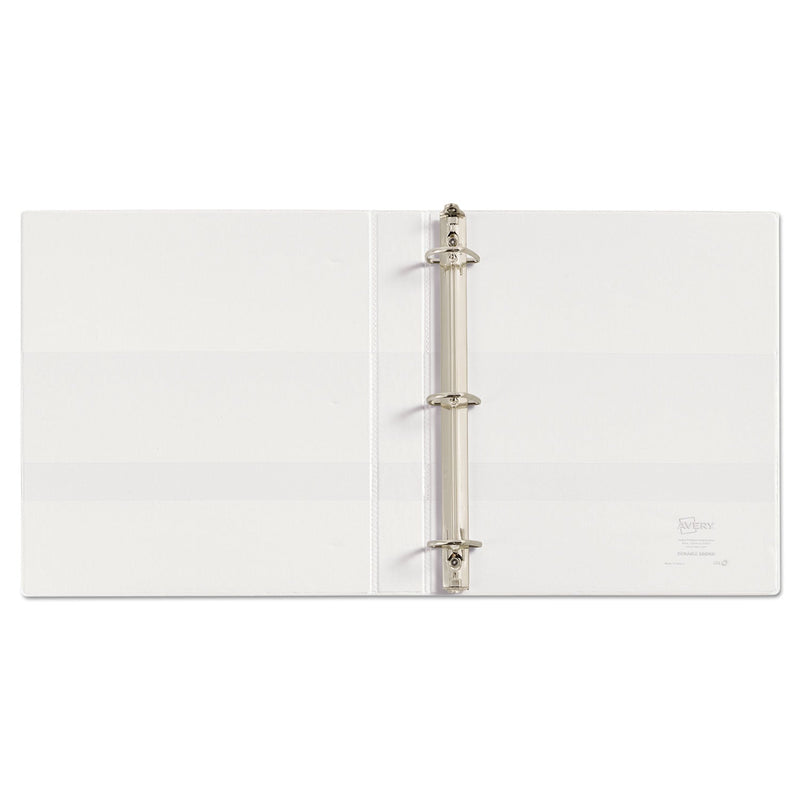 Avery Durable View Binder with DuraHinge and EZD Rings, 3 Rings, 1" Capacity, 11 x 8.5, White, (9301)