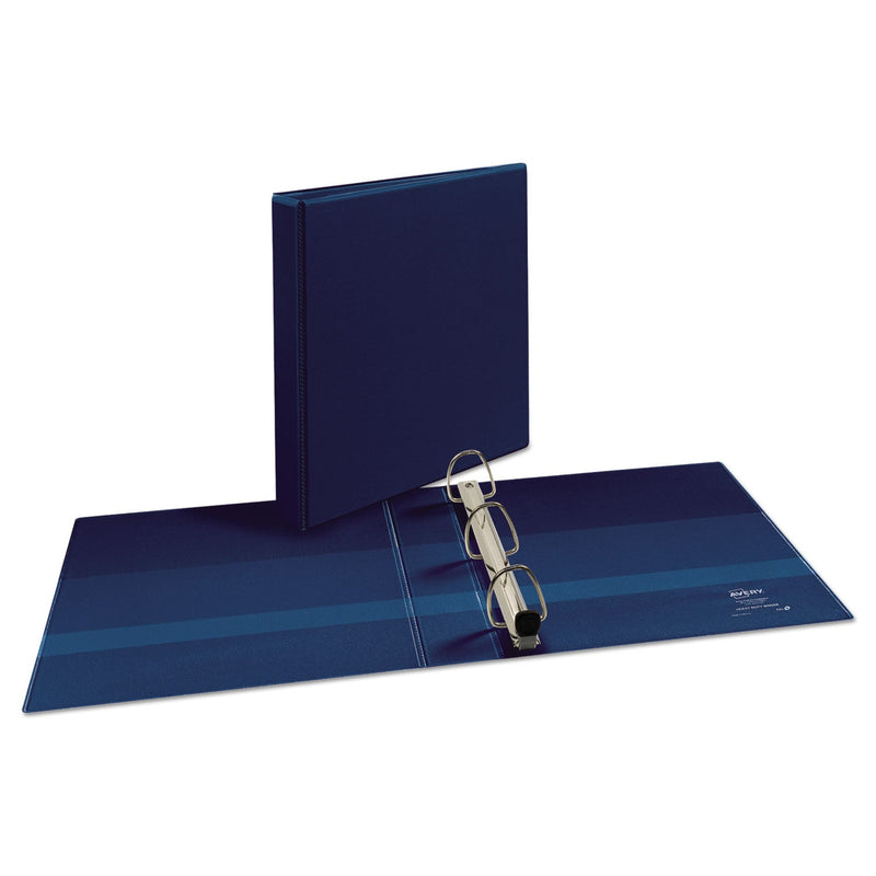 Avery Heavy-Duty View Binder with DuraHinge and One Touch EZD Rings, 3 Rings, 1.5" Capacity, 11 x 8.5, Navy Blue
