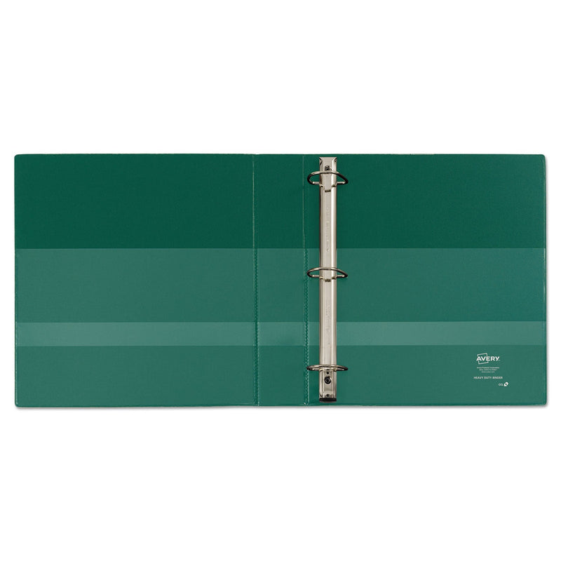 Avery Heavy-Duty Non-View Binder with DuraHinge, Locking One Touch EZD Rings and Thumb Notch, 3 Rings, 5" Capacity, 11 x 8.5, Green