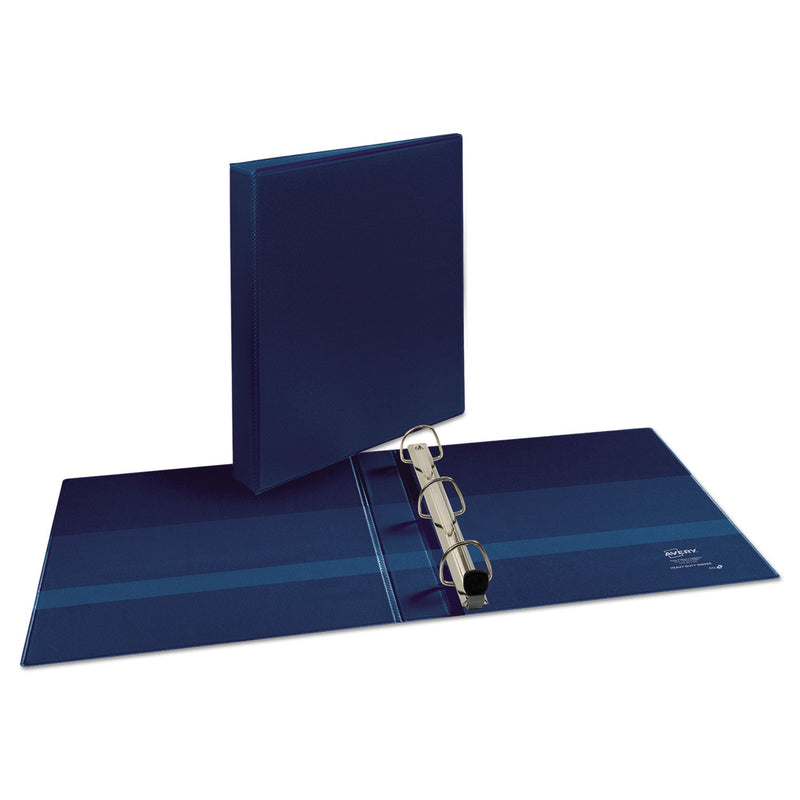 Avery Heavy-Duty View Binder with DuraHinge and One Touch EZD Rings, 3 Rings, 1" Capacity, 11 x 8.5, Navy Blue
