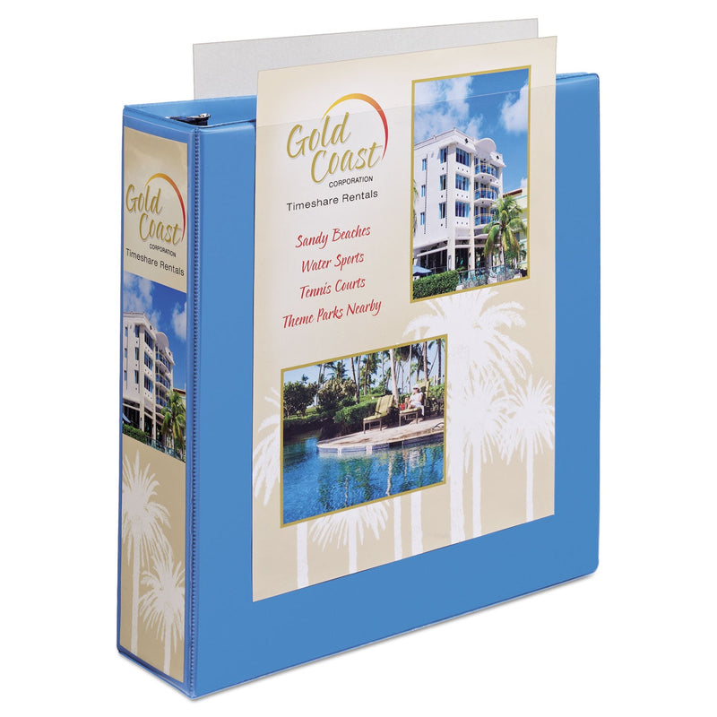 Avery Heavy-Duty Non Stick View Binder with DuraHinge and Slant Rings, 3 Rings, 2" Capacity, 11 x 8.5, Light Blue, (5501)