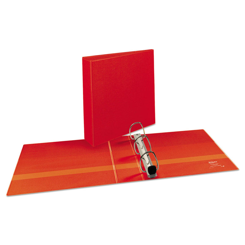 Avery Heavy-Duty View Binder with DuraHinge and One Touch EZD Rings, 3 Rings, 2" Capacity, 11 x 8.5, Red