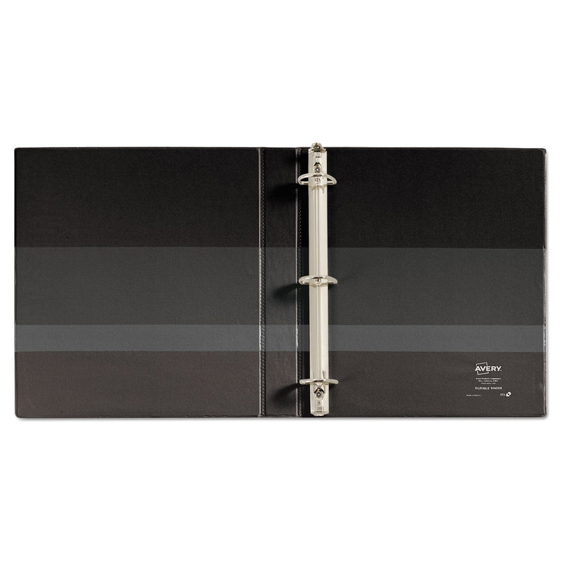 Avery Durable Non-View Binder with DuraHinge and EZD Rings, 3 Rings, 1" Capacity, 11 x 8.5, Black, (7301)