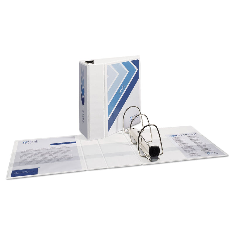 Avery Heavy-Duty View Binder with DuraHinge and Locking One Touch EZD Rings, 3 Rings, 5" Capacity, 11 x 8.5, White