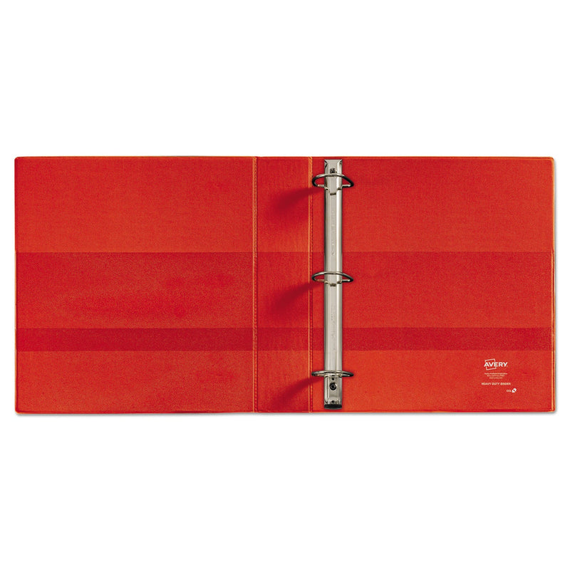 Avery Heavy-Duty Non-View Binder with DuraHinge, Locking One Touch EZD Rings and Thumb Notch, 3 Rings, 5" Capacity, 11 x 8.5, Red