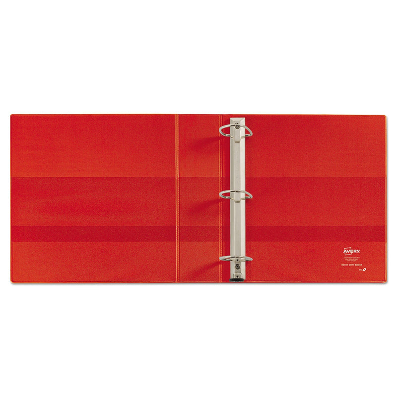 Avery Heavy-Duty Non-View Binder with DuraHinge and Locking One Touch EZD Rings, 3 Rings, 4" Capacity, 11 x 8.5, Red