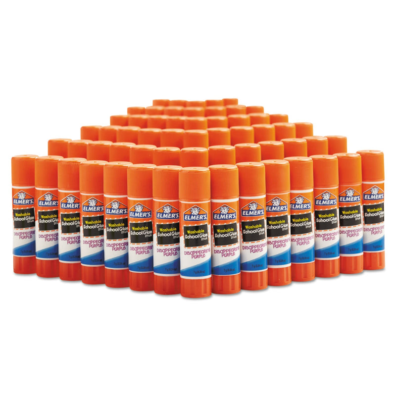 Elmer's Disappearing Purple All Purpose Glue Sticks, 0.24 oz, Dries Clear, 60/Box