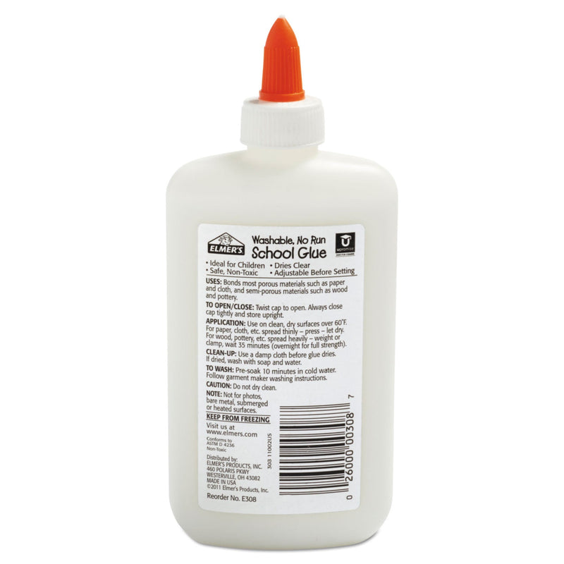 Elmer's Washable School Glue, 7.63 oz, Dries Clear