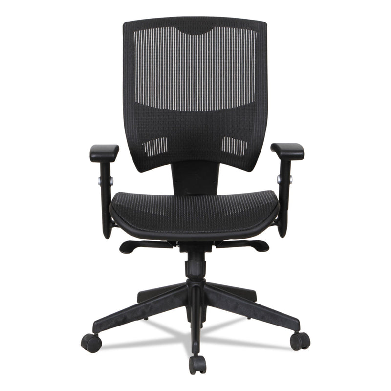 Alera Epoch Series Suspension Mesh Multifunction Chair, Supports Up to 275 lb, 16.25" to 21.06" Seat Height, Black