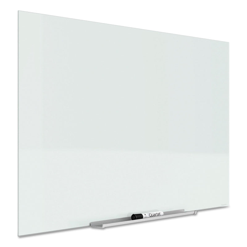 Quartet InvisaMount Magnetic Glass Marker Board, Frameless, 39" x 22", White Surface