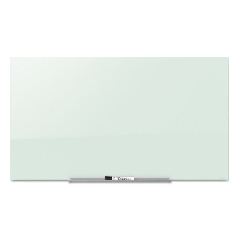 Quartet InvisaMount Magnetic Glass Marker Board, Frameless, 50" x 28", White Surface