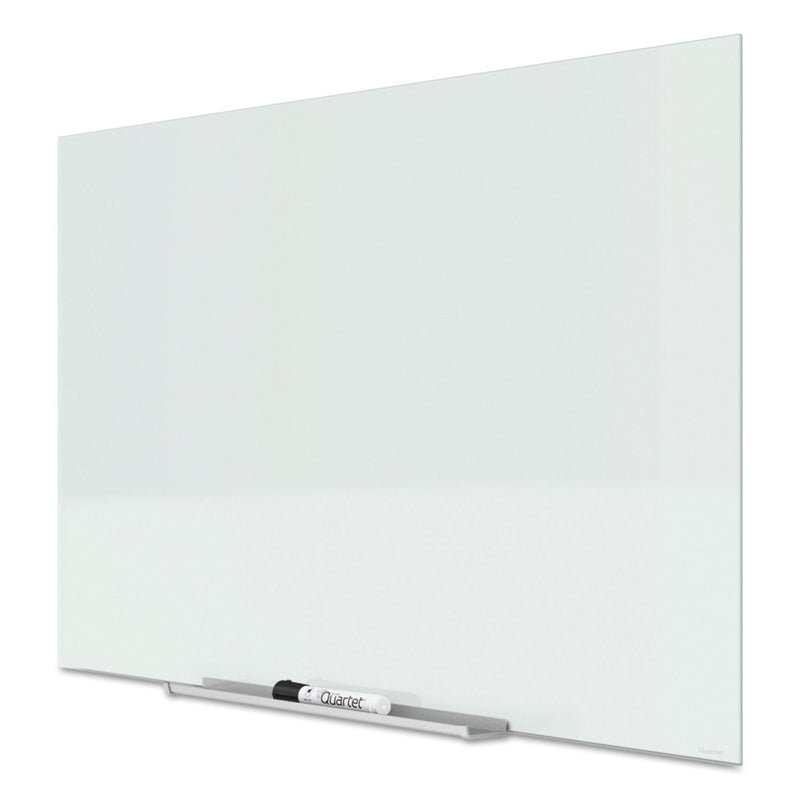 Quartet InvisaMount Magnetic Glass Marker Board, Frameless, 39" x 22", White Surface