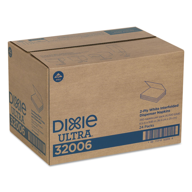 Dixie Interfold Napkin Refills Two-Ply, 6 1/2" x 9 7/8", White, 6000/Carton