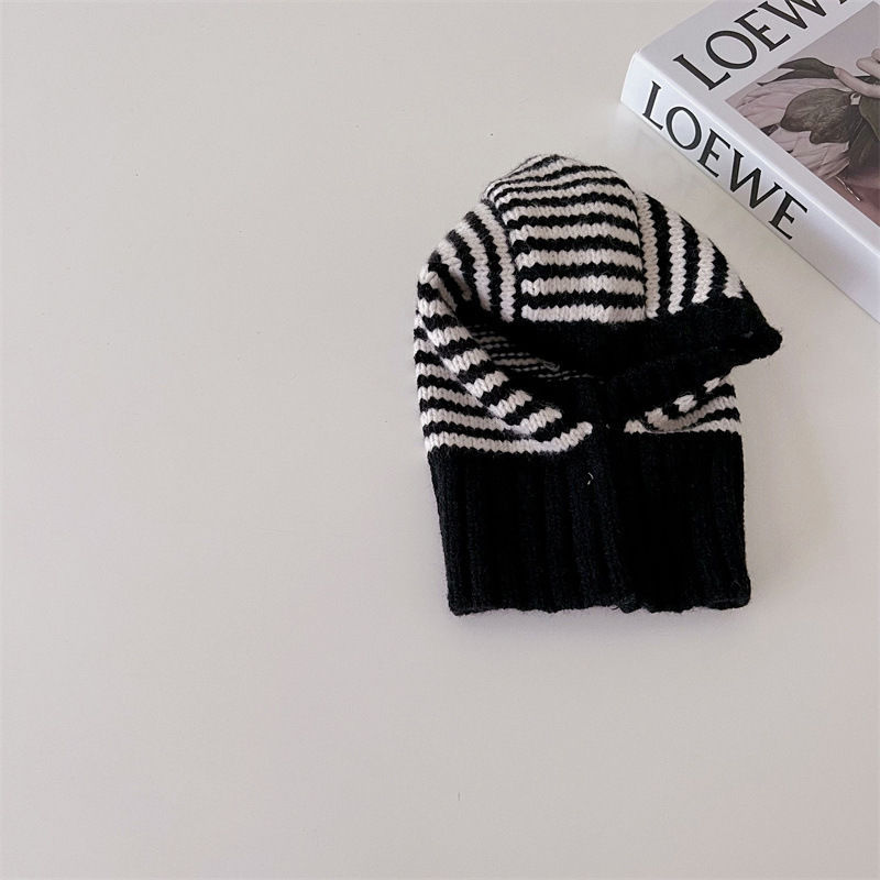Childrens Contrast-Color Striped Knitted Hat