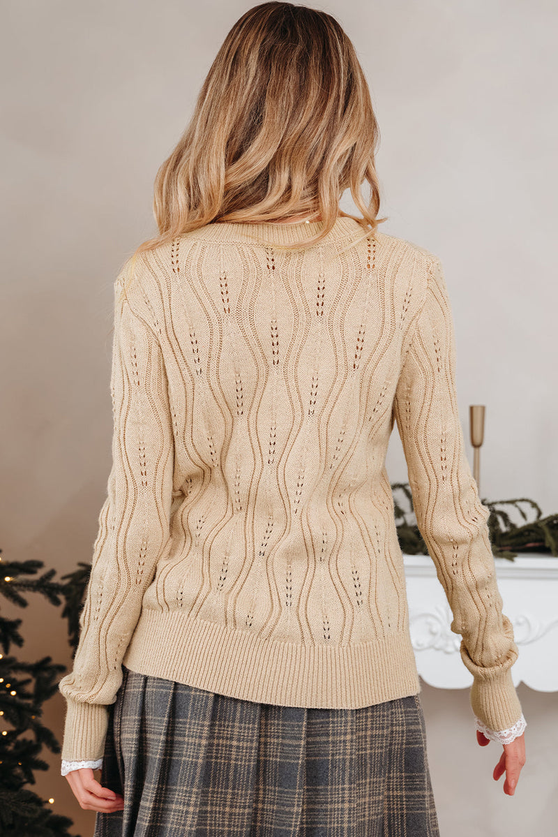 Abigail Lace Patchwork Sleeve Sweater