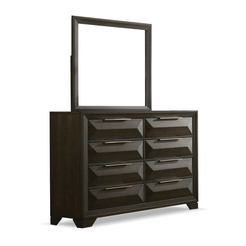 8 Drawer Dresser With Beveled Bracket - Espresso