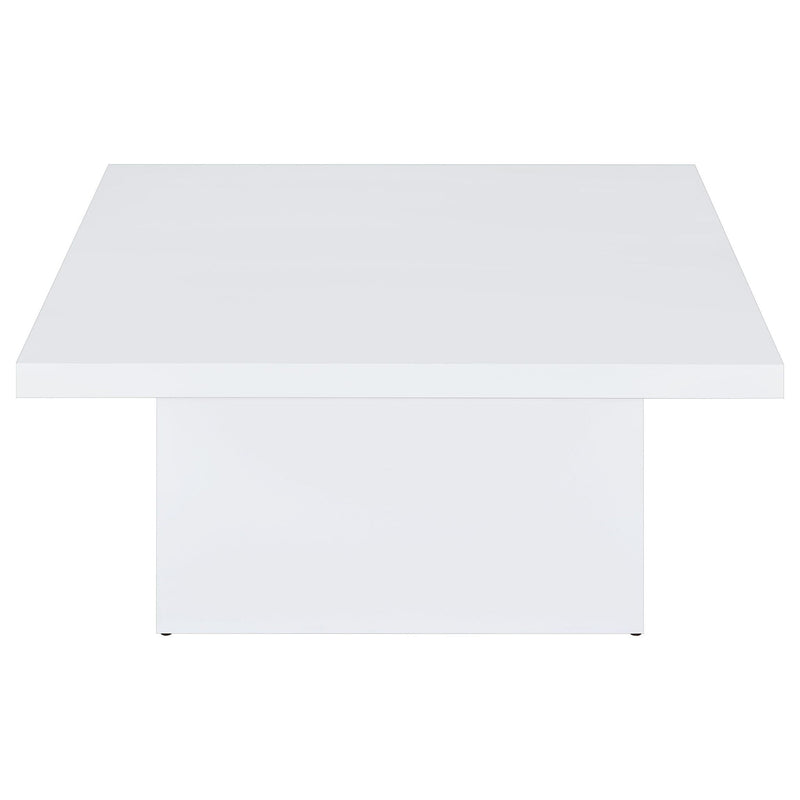 Devar Square Engineered Wood Coffee Table White High Gloss